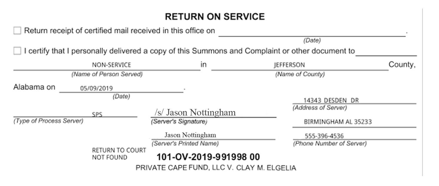 Alabama Proof Return